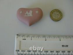 Rare Vintage Wedgwood Jasper Ware Jasperware Rose Miniature Tiny Heart Box