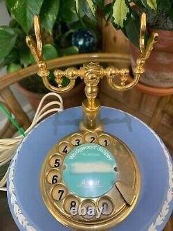 Rare Vintage Wedgwood Jasperware Téléphone Rotary Téléphone Commande De Travail Parfaite