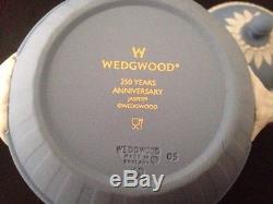 Rare Wedgwood 250e Anniversaire Georgian Tea Set Empire Blanc Sur Blue Jasperware