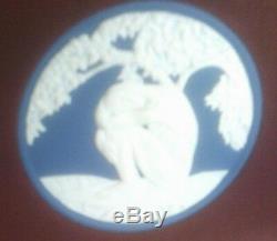 Rare Wedgwood Blanc Et Bleu Foncé Jasperware Adam & Eve Plaque