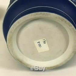 Rare Wedgwood Bleu Foncé Jasperware Cache Pot Planteur Pères Fondateurs Washington