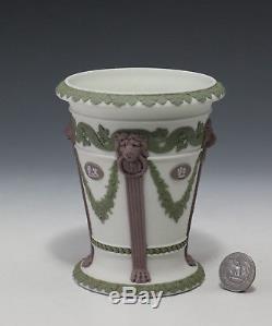 Rare Wedgwood Du Xixe Siècle (uniquement) Vase Monopodia À Trois Couleurs Jasperware