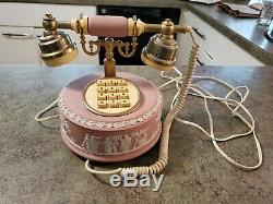 Rare Wedgwood Jasper Ware Rose Vintage Princesse Bouton Téléphone Téléphone Push