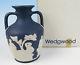 Rare Wedgwood Jasperware 1972 Portland Bleu 6 Vase Jasper Ware Avec Boîte Angleterre