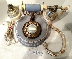 Rare Wedgwood Jasperware Astral Téléphone Rare Rotary Dial Bleu