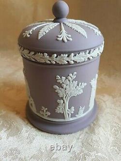 Rare Wedgwood Lilas Jasperware Round Lidded Container Olympus Ou Pot Tabac