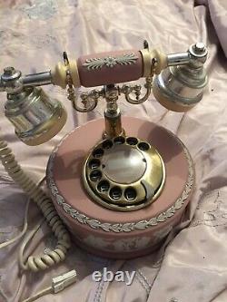 Rare Wedgwood Pink Jasper Jasperware Working Telephone Phone V Bon État