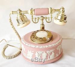 Rare Wedgwood Téléphone Pink Jasperware Phone Par Astral Fully Working Uk Line