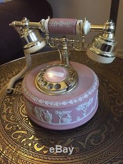 Rare Wedgwood Téléphone Pink Jasperware Téléphone Par Astral Entièrement Fonctionnant Uk Ligne
