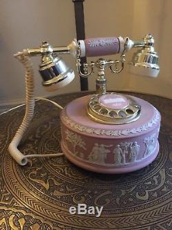 Rare Wedgwood Téléphone Pink Jasperware Téléphone Par Astral Entièrement Fonctionnant Uk Ligne