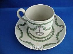 Rare Wedgwood Tri Colored Jasperware Cup Et Saucer C 1870's Aux Années 1880