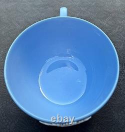 Rare ensemble de thé vintage Wedgwood en jasperware bleu ciel émaillé à l'intérieur, 21 pièces, Angleterre