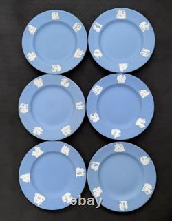 Rare ensemble de thé vintage Wedgwood en jasperware bleu ciel émaillé à l'intérieur, 21 pièces, Angleterre