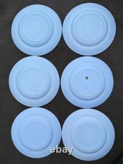 Rare ensemble de thé vintage Wedgwood en jasperware bleu ciel émaillé à l'intérieur, 21 pièces, Angleterre
