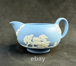 Rare ensemble de thé vintage Wedgwood en jasperware bleu ciel émaillé à l'intérieur, 21 pièces, Angleterre