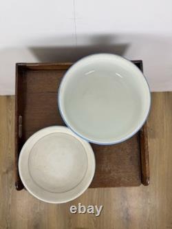 Rare jardinière ancienne Wedgwood en grès jaspe du XIXe siècle avec plateau