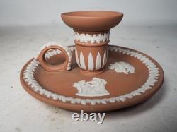 Rare porte-bougie chandelier Wedgwood en jasperware terracotta	
<br/>   