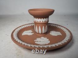 Rare porte-bougie chandelier Wedgwood en jasperware terracotta  <br/>