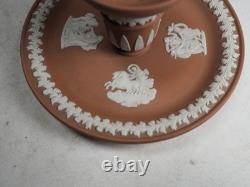Rare porte-bougie chandelier Wedgwood en jasperware terracotta 
<br/>