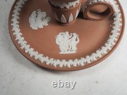 Rare porte-bougie chandelier Wedgwood en jasperware terracotta
<br/> 