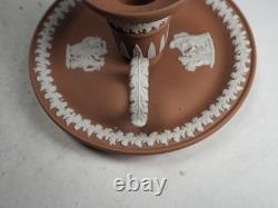 Rare porte-bougie chandelier Wedgwood en jasperware terracotta<br/> 