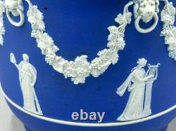 Rare pot de fleurs en jaspe Wedgwood bleu cobalt