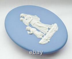Rares plaques Wedgwood en jaspe bleu à motif de landau – lot de 2