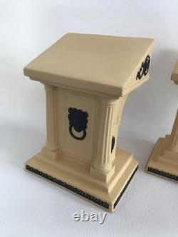 Serre-livres Wedgwood en jaspe noir et cannage, en boîte – de la collection Bibliothèque