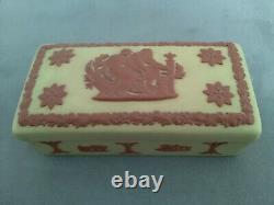 Société des collectionneurs de raretés Wedgwood : Boîte d'allumettes en terracotta jasperware jaune primevère