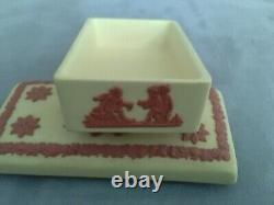 Société des collectionneurs de raretés Wedgwood : Boîte d'allumettes en terracotta jasperware jaune primevère