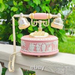 Téléphone Astral Jasperware rose vintage et rare de Wedgwood Royal Albert des années 1980