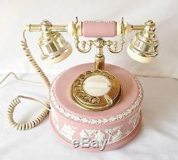 Téléphone Rare Wedgwood Pink Jasperware Phone Par Astral Fully Working Uk Line