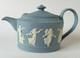 Th&eacute;i&egrave;re Miniature En Jaspe Wedgwood Bleu Dancing Hours Jasperware
