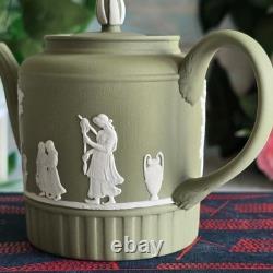Théière miniature verte Wedgwood emploi domestique Jasperware parfait