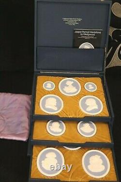 Très Rare 1973 Wedgwood Jasper Portrait Medallions In Fitted Box Ltd Ed 34/200