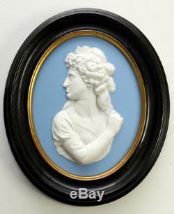 Très Tôt Sarah Siddons Antique Wedgwood Jaspe Ware Portrait Medallion Plaque
