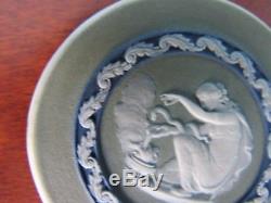 Tricolor Vert Bleu Blanc Wedgwood Jasperware Bert Bentley 2 Médaillon Rond