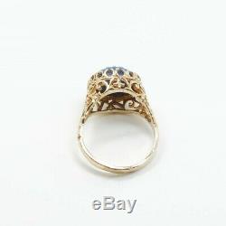 Trouvées Anglais Wedgwood Bleu Jasperware Or 14k Filigrane Diamond Ring