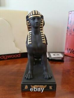 Ultra Rare Vintage Wedgwood Egyptian Collection Black Basalt Or 24k Sphinx Ltd
