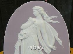 Unusual Antique Wedgwood Lilac Jasperware Aristocratic Woman Grande Plaque Ovale