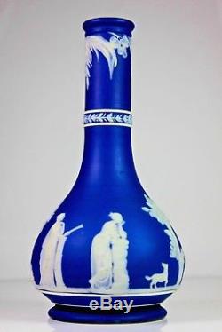 Vase Ancienne Pour Chien Neo Classique En Vin Jasper Bleu Marine Wedgwood Ancienne Vers 1877