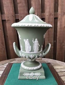 Vase Jasperware Vert De Wedgwood C. 1960 Parfait