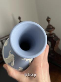 Vase PARNASSUS CANDIDA en JASPERWARE bleu WEDGWOOD et grand saladier, vintage
