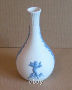 Vase à boutonnière RARE COMBINAISON en jaspe blanc et bleu Wedgwood SPRING AUTUMN