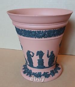 Vase à fleurs LARGE Wedgwood en jasper basalt TERRACOTTA et noir 1957