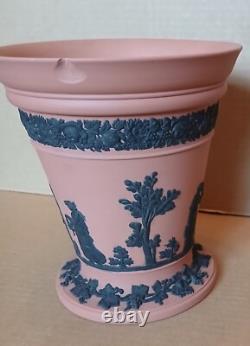 Vase à fleurs LARGE Wedgwood en jasper basalt TERRACOTTA et noir 1957