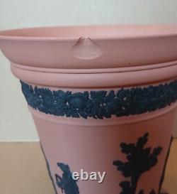 Vase à fleurs LARGE Wedgwood en jasper basalt TERRACOTTA et noir 1957