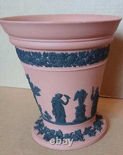 Vase à fleurs LARGE en jaspe TERRACOTTA et NOIR Wedgwood 1957