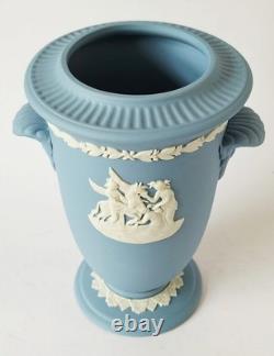 Vase à pied en jaspe bleu Wedgwood x 2 vases en jaspe
