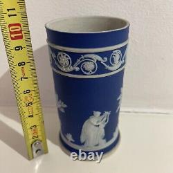 Vase à renverser Arcadian en jaspe bleu cobalt de Wedgwood vintage